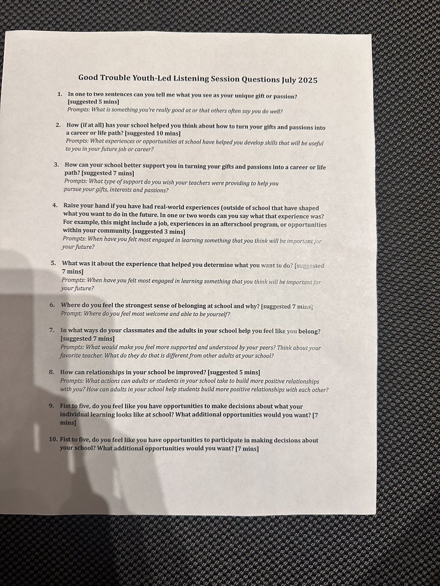 KatiePekel's tweet image. #LEADConference #GoodTrouble Youth Led Listening Protocol developed with @SearchInstitute