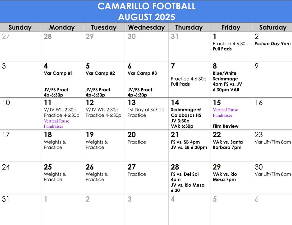 ACHS_Scorps_FB's tweet image. August Football Calendar!
#GoScorps #Character #Commitmemt #Unity
@achs_scorpions @ScorpAthleticBC @CoachAnderson92