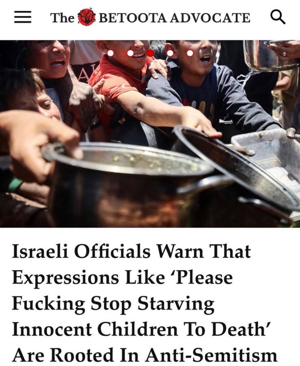 Den Hunger zu thematisieren sei also Antisemitismus….
Kann man sich nicht ausdenken 🫢🙄

#Israele #GazaStarving  #Gaza