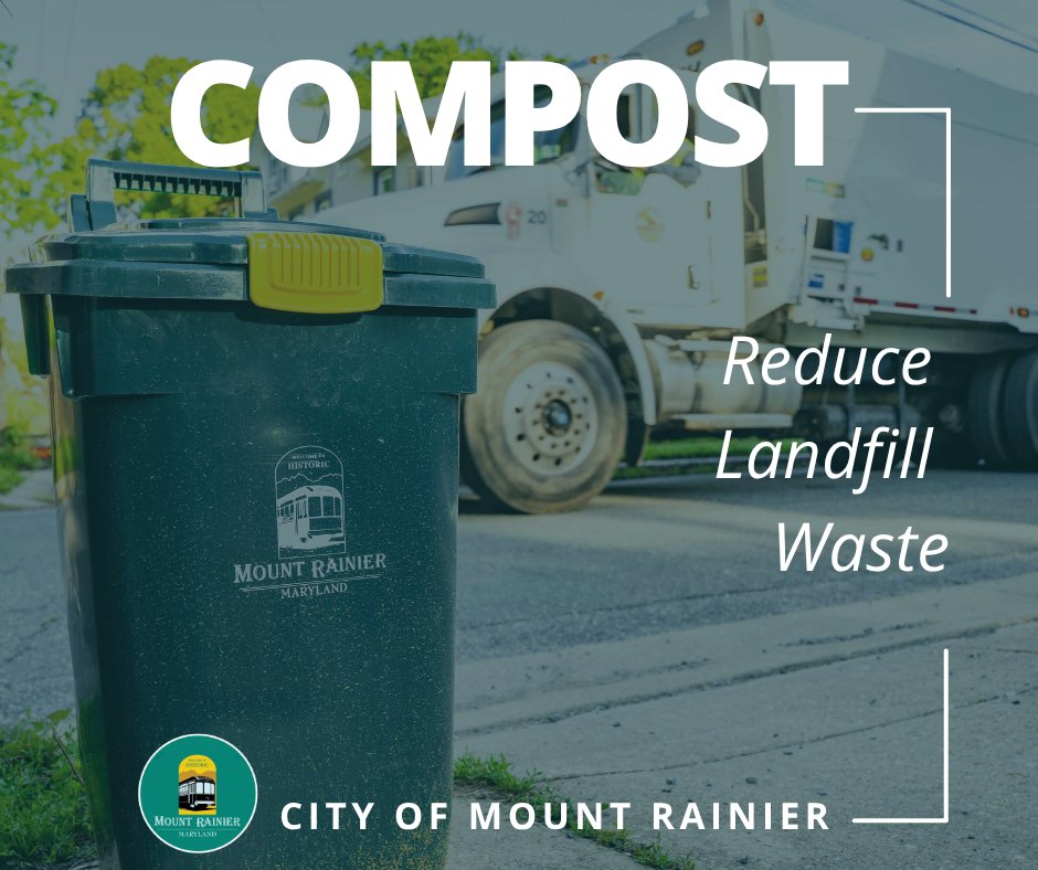 🌿 Monday is Compost Day in the City of Mount Rainier! The City encourages residents to join the composting program and help reduce landfill waste, enrich local soil and support community gardens. 
👉 Sign up: mountrainiermd.org/composting
#SustainableMountRainierMD