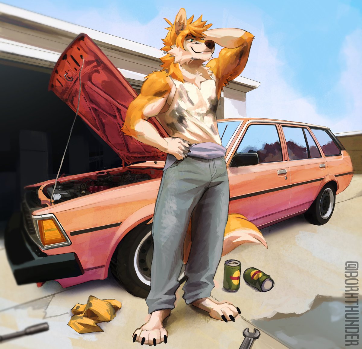 Greasy dog