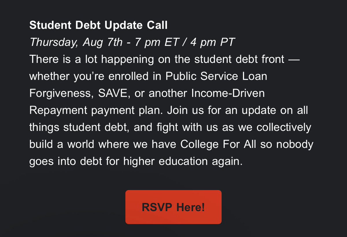 Gabrielle A. Perry, MPH (@geauxgabrielle) on Twitter photo STUDENT LOAN BORROWERS:
Y’all NEED to do the following:
1. Subscribe to <a href="/StrikeDebt/">The Debt Collective 🟥</a> newsletter
2. Attend the upcoming student loan debt education Zoom to explain the new laws (which effect current students & graduates)
3. Download ALL your MPNs and screenshot your balance STUDENT LOAN BORROWERS:
Y’all NEED to do the following:
1. Subscribe to <a href="/StrikeDebt/">The Debt Collective 🟥</a> newsletter
2. Attend the upcoming student loan debt education Zoom to explain the new laws (which effect current students & graduates)
3. Download ALL your MPNs and screenshot your balance