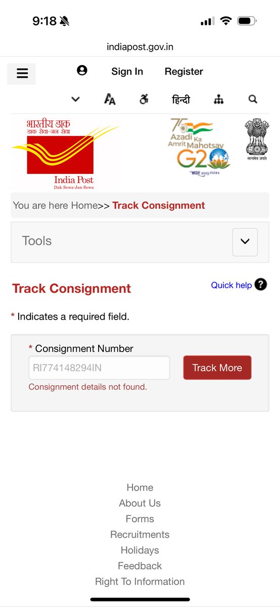 EMAIL ID anandsolitary@gmail.com and until we are not able to track my consignment at India post