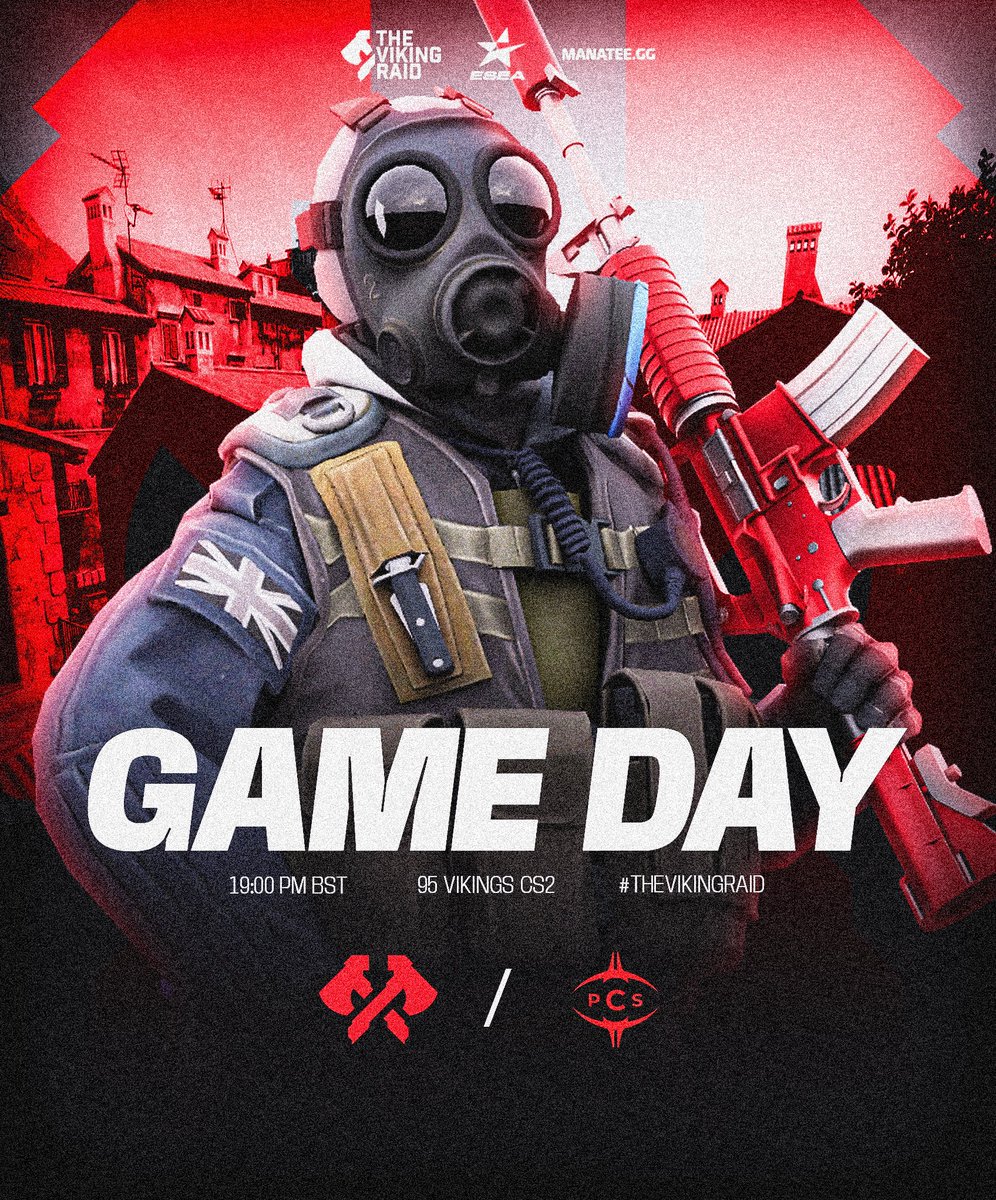 95V (@95vikings) on Twitter photo GAME DAY | <a href="/CounterStrike/">CS2</a>
Today, our boys are back with an <a href="/ESEA/">ESEA League</a> Intermediate match against <a href="/PCS_Original/">Project Conquerors (PCS)</a> RED! ๐
๐ | 19:00 PM BST
#TheVikingRaid ๐ดโโ ๏ธ GAME DAY | <a href="/CounterStrike/">CS2</a>
Today, our boys are back with an <a href="/ESEA/">ESEA League</a> Intermediate match against <a href="/PCS_Original/">Project Conquerors (PCS)</a> RED! ๐
๐ | 19:00 PM BST
#TheVikingRaid ๐ดโโ ๏ธ