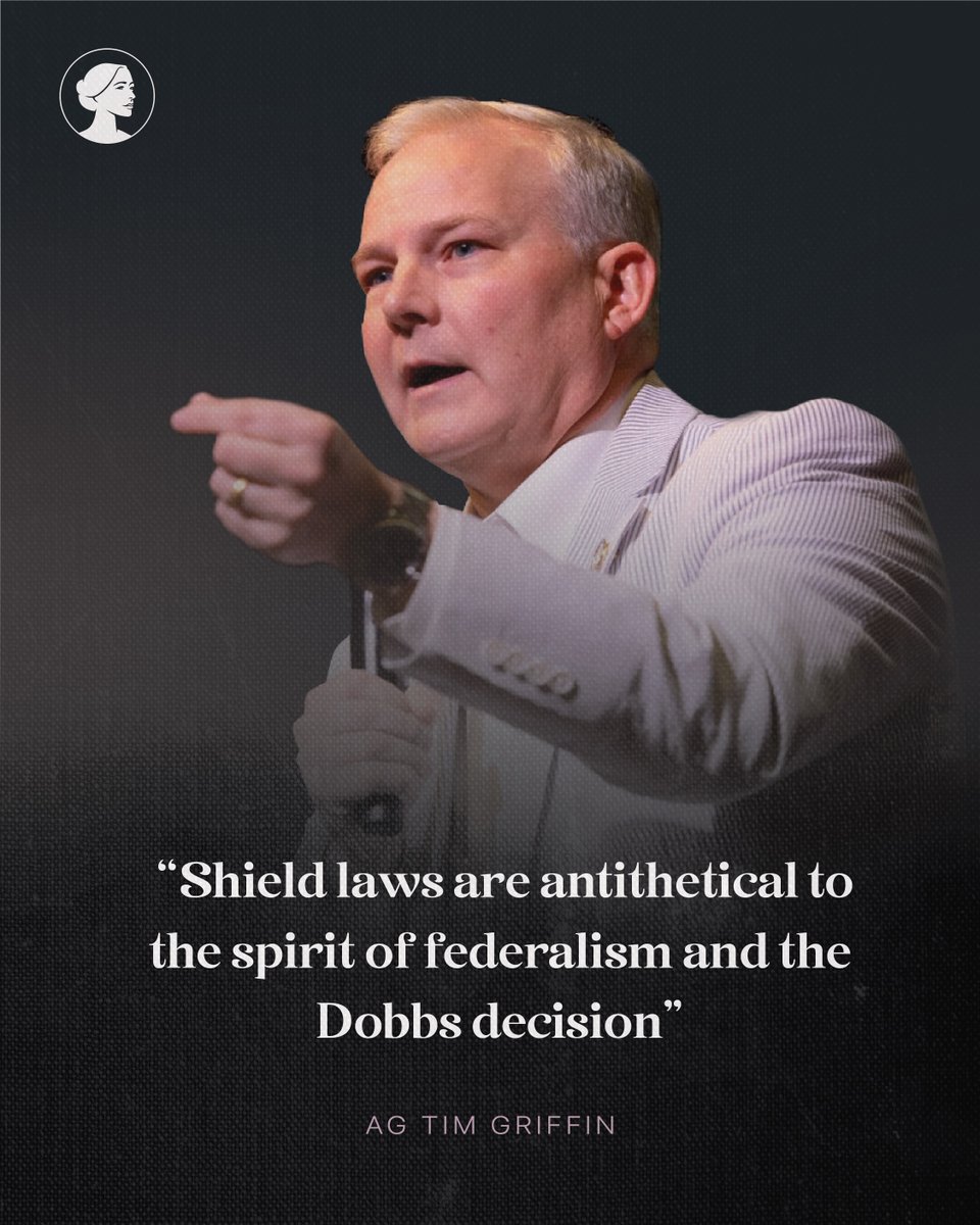 SBA Pro-Life America (@sbaprolife) on Twitter photo Thank you to <a href="/AGTimGriffin/">Attorney General Tim Griffin</a> and the 15 GOP AGs who signed a letter to Congress spreading awareness on unconstitutional shield laws. Blue states have no right to shield abortion drug distributors when they break the laws, harm women, and kill unborn children in pro-life states. Thank you to <a href="/AGTimGriffin/">Attorney General Tim Griffin</a> and the 15 GOP AGs who signed a letter to Congress spreading awareness on unconstitutional shield laws. Blue states have no right to shield abortion drug distributors when they break the laws, harm women, and kill unborn children in pro-life states.