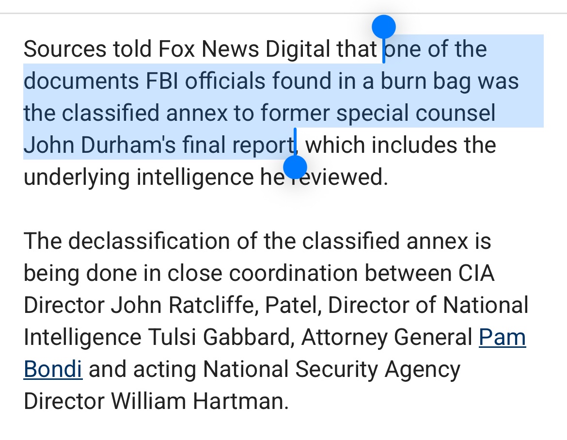 Russia collusion hoaxers secretly stashed thousands of incriminating Russiagate documents in “burn bags”—used to store classified documents prior to their permanent destruction—including the 200-page annex to former special counsel John Durham’s report that was given to Biden AG