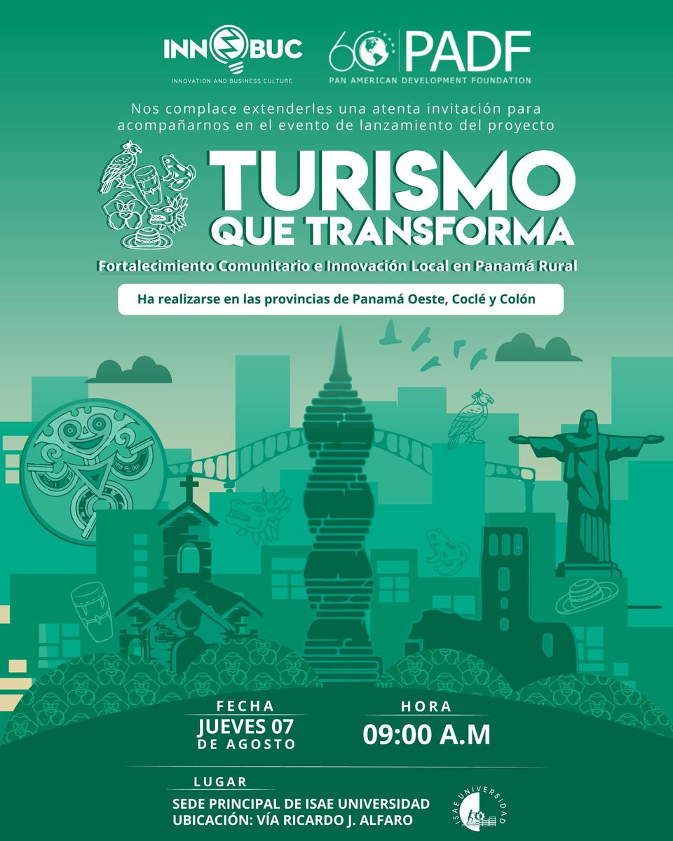 NOUN Eventos & Capacitacion Ejecutiva E-learning (@nouneventos) on Twitter photo #NounEnPanamá
Gracias INNOBUC por invitarnos a este congreso que convocará a la industria del turismo panameño, en <a href="/ISAEUniversidad/">ISAE UNIVERSIDAD</a> nuestros partners académicos.
La CERTIFICACION EN TURISMO ACCESIBLE llega por 1ra. vez a este pais vía elearning
Info:
info@nouneventos.com.ar #NounEnPanamá
Gracias INNOBUC por invitarnos a este congreso que convocará a la industria del turismo panameño, en <a href="/ISAEUniversidad/">ISAE UNIVERSIDAD</a> nuestros partners académicos.
La CERTIFICACION EN TURISMO ACCESIBLE llega por 1ra. vez a este pais vía elearning
Info:
info@nouneventos.com.ar