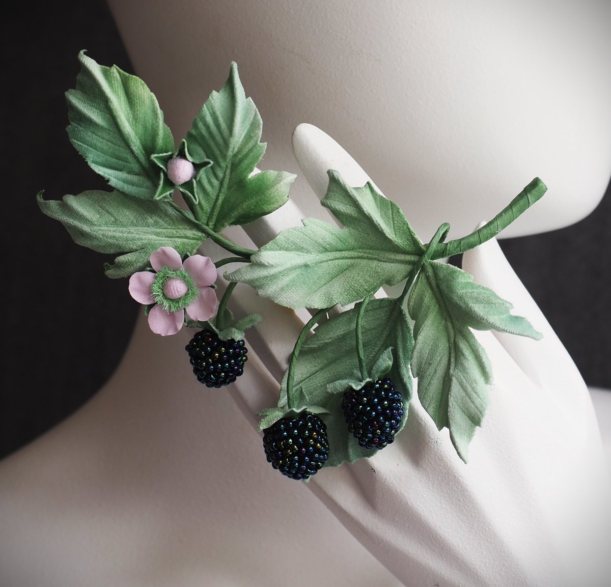 ready to ship FABRIC BLACKBERRY BROOCH, berry jewelry, wedding anniversary gift, beaded berry brooch, cotton gift for her etsy.me/45h88D7 via <a href="/Etsy/">Etsy</a>