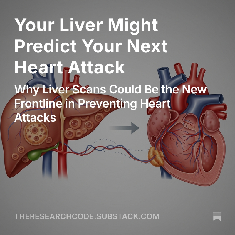 TheResearchCode's tweet image. Your Liver Could Predict Your Next Heart Attack
What if I told you that your liver might be the earliest warning system for heart disease? Revolutionary research is changing how we think about cardiovascular prevention.
The shocking connection:
· People with fatty liver are…