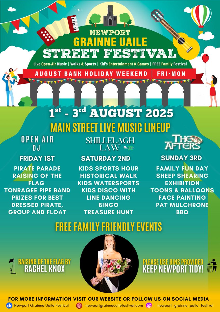 The Newport Grainne Uaile Festival returns this August bank holiday weekend, taking place from August 1st to 3rd.

With a great lineup of events taking place over the three days, for more information visit: newportgrainneuailefestival.com