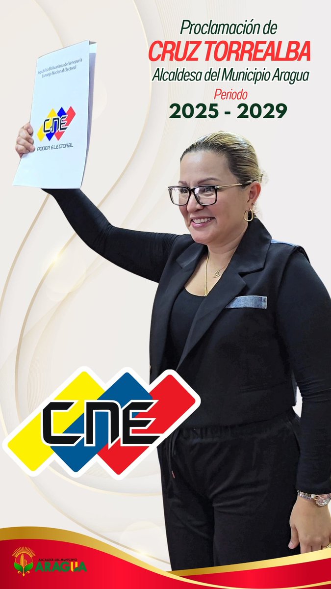 📌 Con profunda alegría y convicción revolucionaria, el Mpio Aragua del Edo Anzoátegui ha sido testigo de un momento trascendental: la proclamación oficial de nuestra camarada Cruz Torrealba como Alcaldesa electa ante el Consejo Nacional Electoral (CNE).

#TupamaroEjemploDeLucha