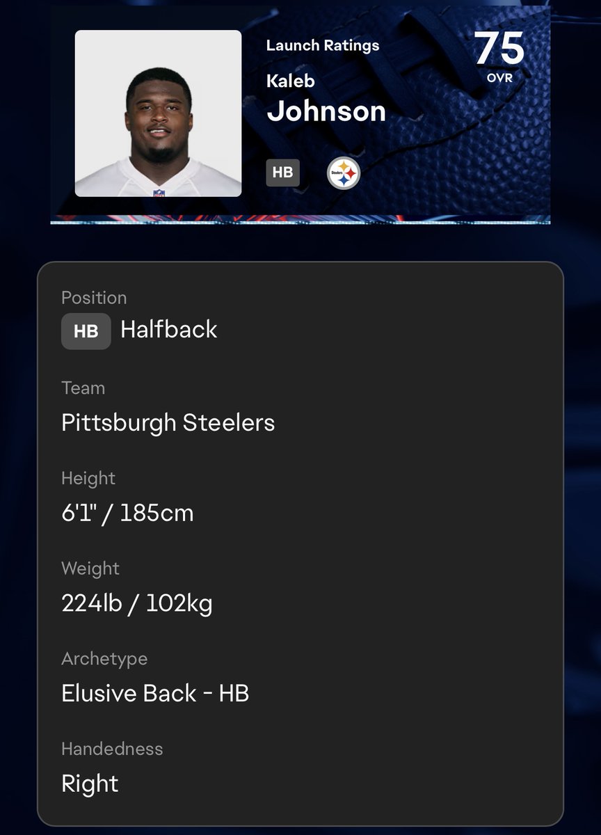 BurgerBitess's tweet image. Hey @EAMaddenNFL this is NOT Kaleb Johnson