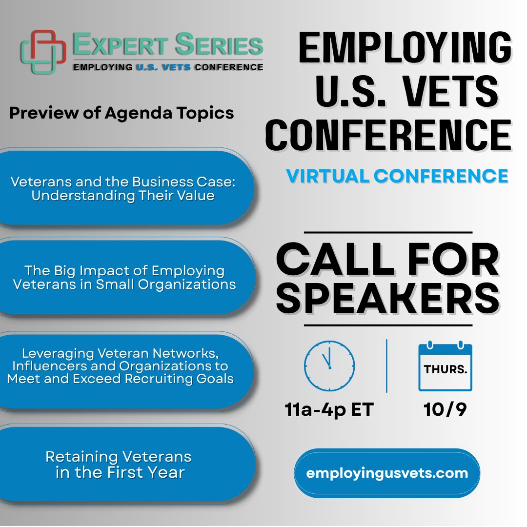 VETSIndexes's tweet image. 🍂The Fall Employing U.S. Vets Virtual Conference is coming! Know someone with insight to share? We’re looking for speakers.
📩 Email: nantaki@vetsindexes.com or marmstrong@vetsindexes.com
💻 FREE to attend: employingusvets.com/fall-2025-regi…
#VeteranHiring #CallForSpeakers #EmployingUSVets