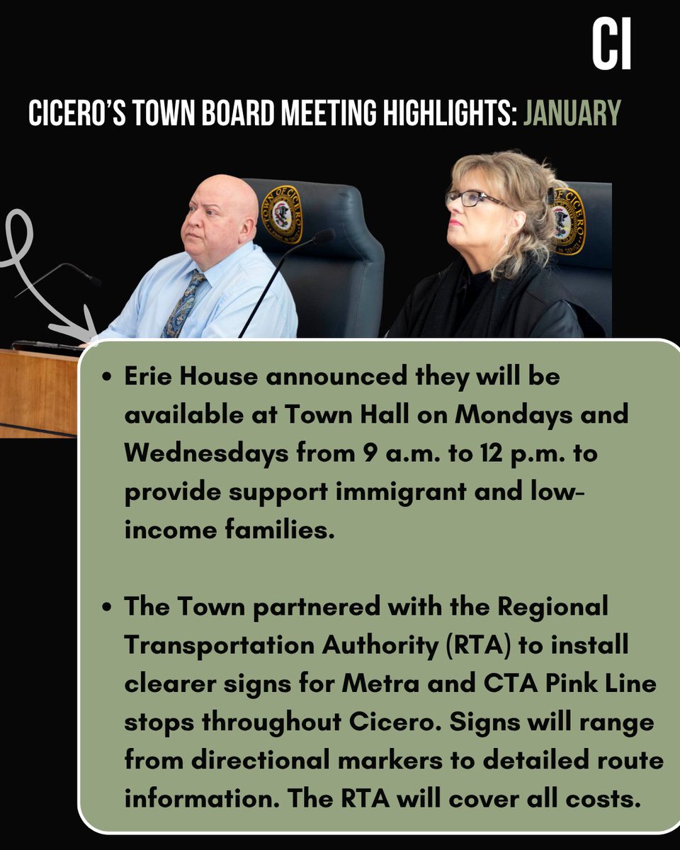 🏛️ Want to know what's happening at the Town of Cicero’s local Board meetings? Join us every other Tuesday, 10am, at the Cicero Town Hall (4949 West Cermak Road on the first floor). These are public meetings meant for public participation.  Can't make it? Watch our FB livestream!