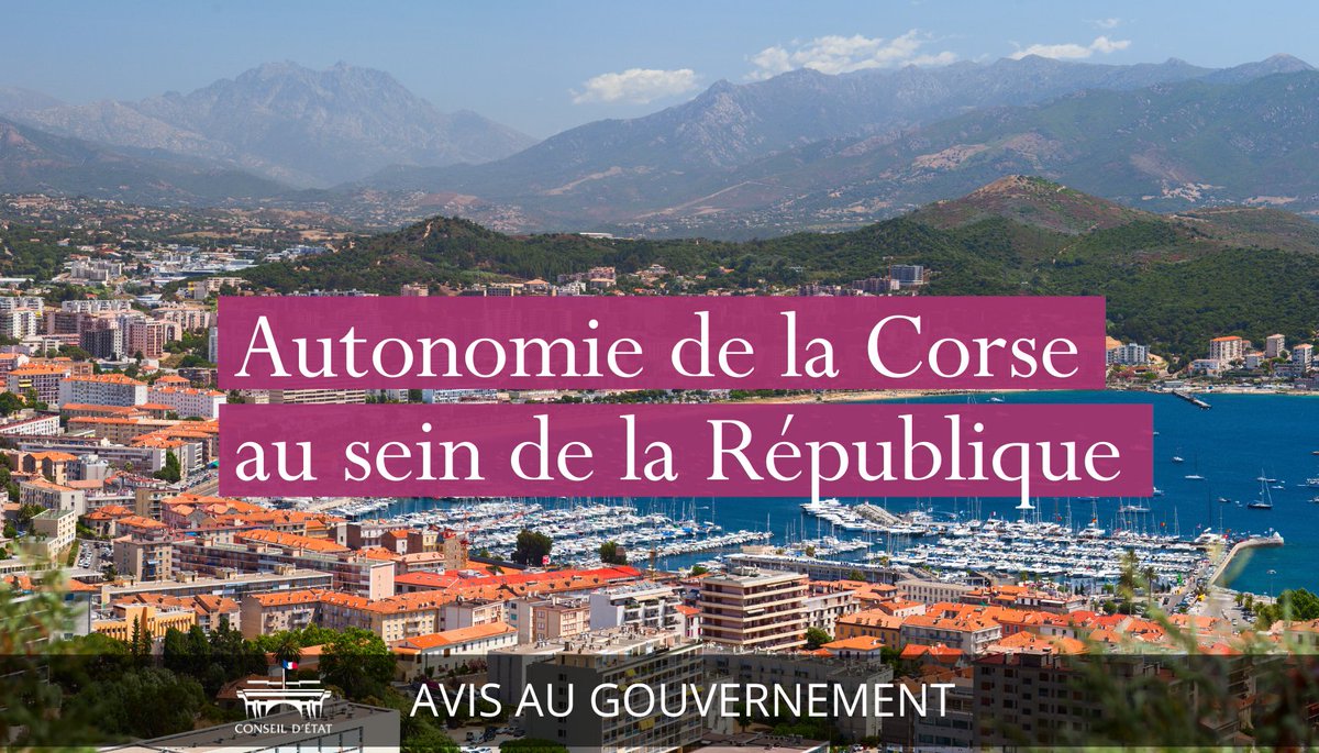 🧭 Avis rendu au <a href="/gouvernementFR/">Gouvernement</a> relatif au projet de loi constitutionnelle pour une Corse autonome au sein de la République ➡️ conseil-etat.fr/avis-consultat…