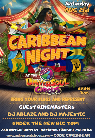 CARIBUNITED's tweet photo. It's a Caribbean Night @ UniverSoul Circus - This Saturday!!! https://t.co/pxwcfg3K2T https://t.co/Zp75AfCbaZ