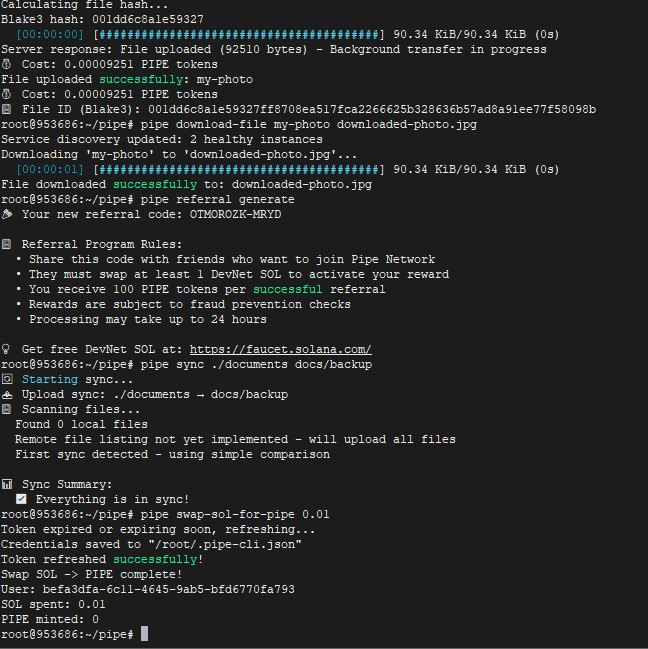 WingsNodeTeam (@on_morozky) on Twitter photo Just swapped 0.01 $SOL for 4 $PIPE and uploaded my first batch of files (4 files, 0.04MB) on the decentralized
<a href="/pipenetwork/">Pipe Network</a>
using Pipe Firestarter Storage! Smooth, lightning-fast, and cost just 0.0004 PIPE. Just swapped 0.01 $SOL for 4 $PIPE and uploaded my first batch of files (4 files, 0.04MB) on the decentralized
<a href="/pipenetwork/">Pipe Network</a>
using Pipe Firestarter Storage! Smooth, lightning-fast, and cost just 0.0004 PIPE.