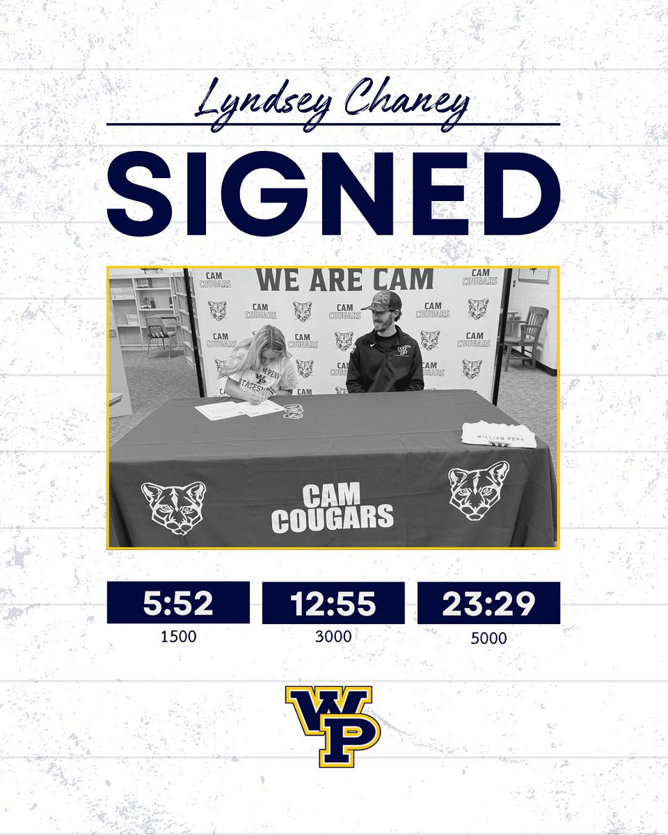 𝐖𝐞𝐥𝐜𝐨𝐦𝐞 𝐭𝐨 𝐭𝐡𝐞 𝐅𝐚𝐦𝐢𝐥𝐲, 𝐋𝐲𝐧𝐝𝐬𝐞𝐲!

Lyndsey Chaney
CAM-Anita HS
Distance

#PENNextUp #WPUXCTFamily