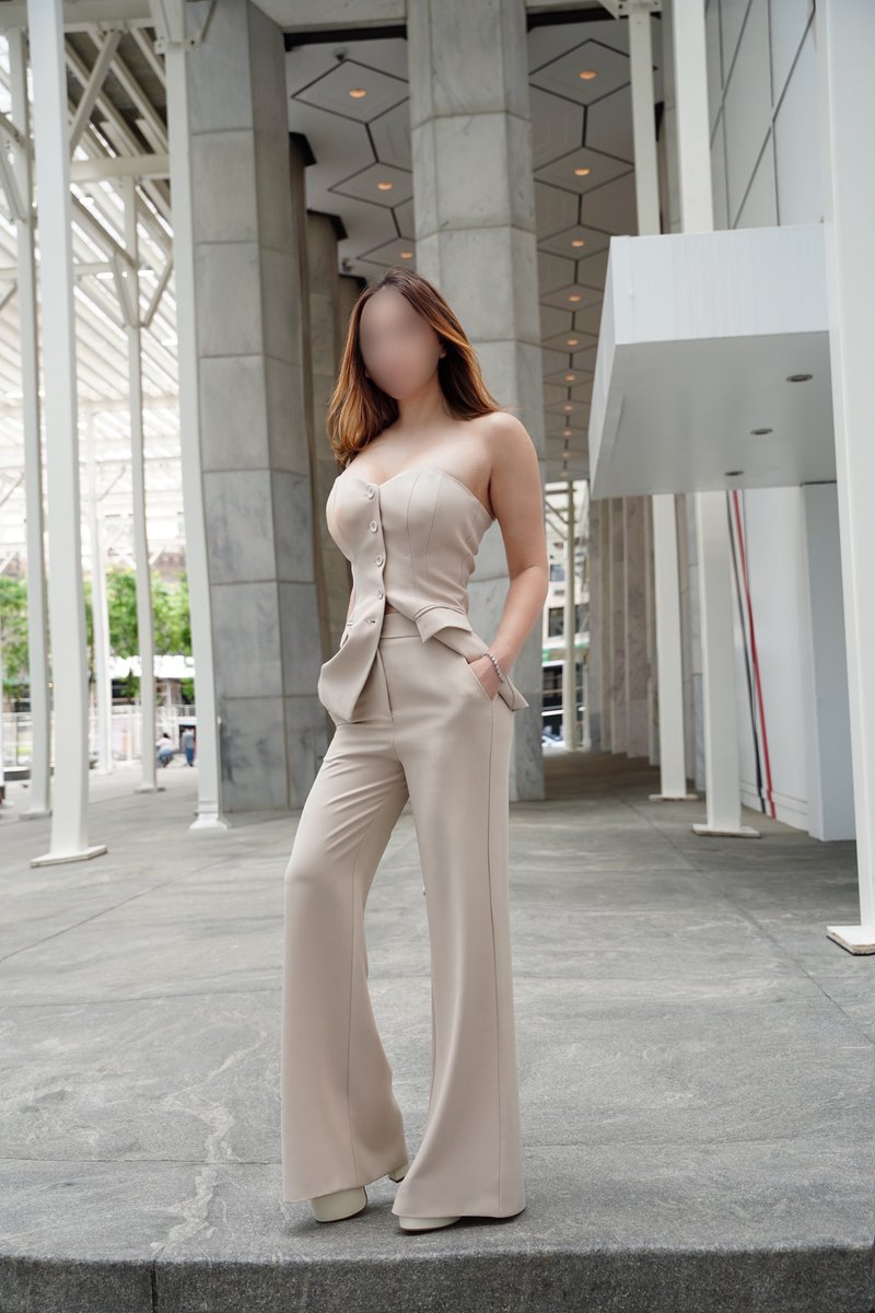 Dressed for the boardroom , but ready to break the rules 🔥