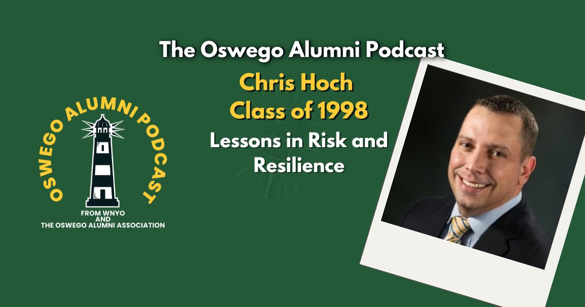 This month's Oswego Alumni Podcast features Chris Hoch '98 CAS'16 who shares his unique journey from attending elementary school on campus to building a successful career in risk management—and then returning to the classroom to teach the next generation.  alumni.oswego.edu/podcast