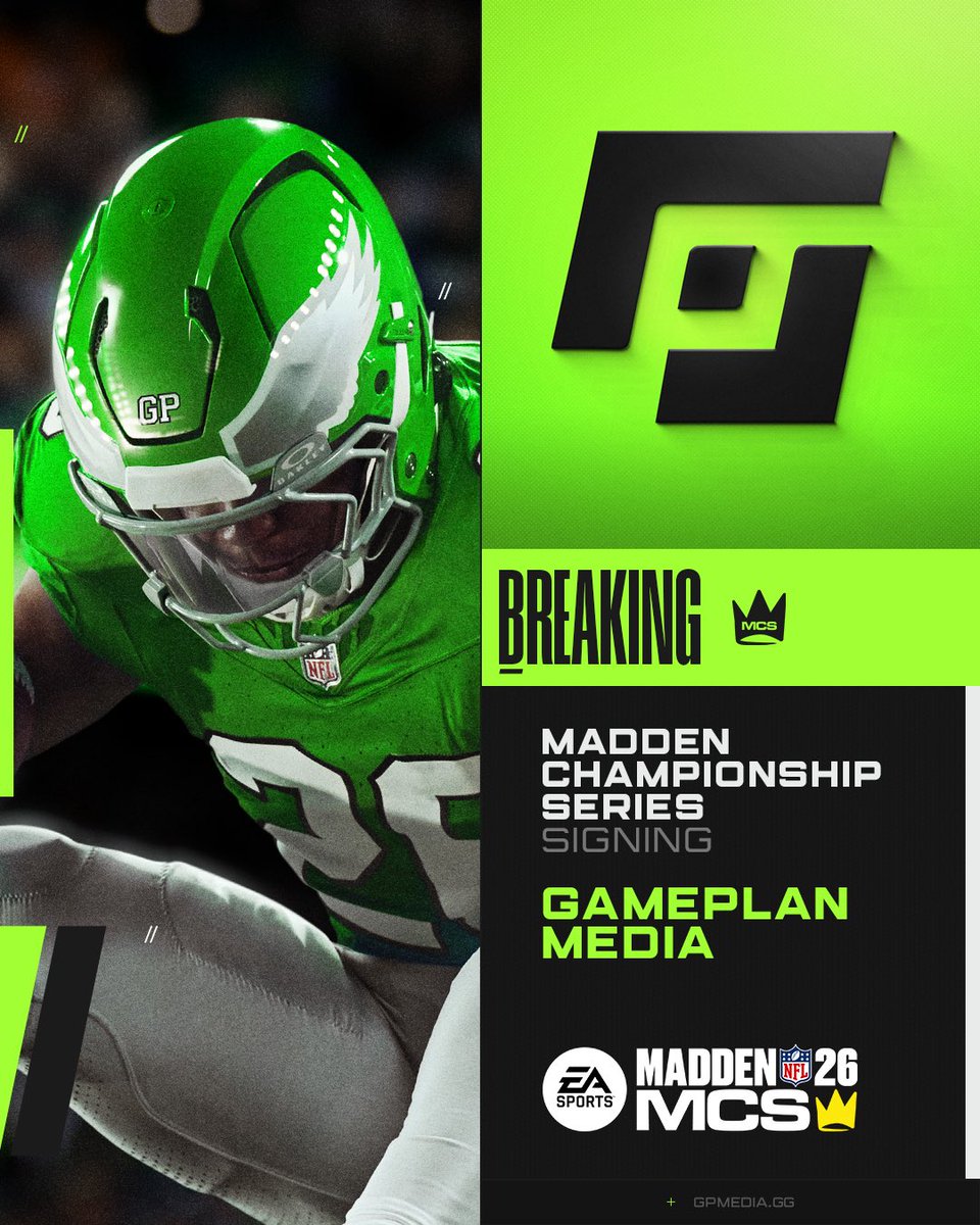 #1 overall draft pick: GP Media 🏈

We’re proud to announce a brand new partnership with the Madden Championship Series for the entirety of the 25/26 competitive season.

Time to hit the field!