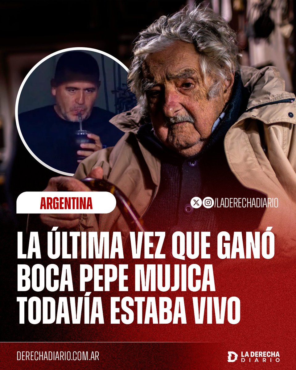 🚨🇦🇷🇺🇾 | Boca está en el infierno, como Mujica: La última vez que el club dirigido por Riquelme ganó un partido, todavía no se había muerto el terrorista tupamaro, atracador de bancos, asesino y expresidente de Uruguay, José "Pepe" Mujica.