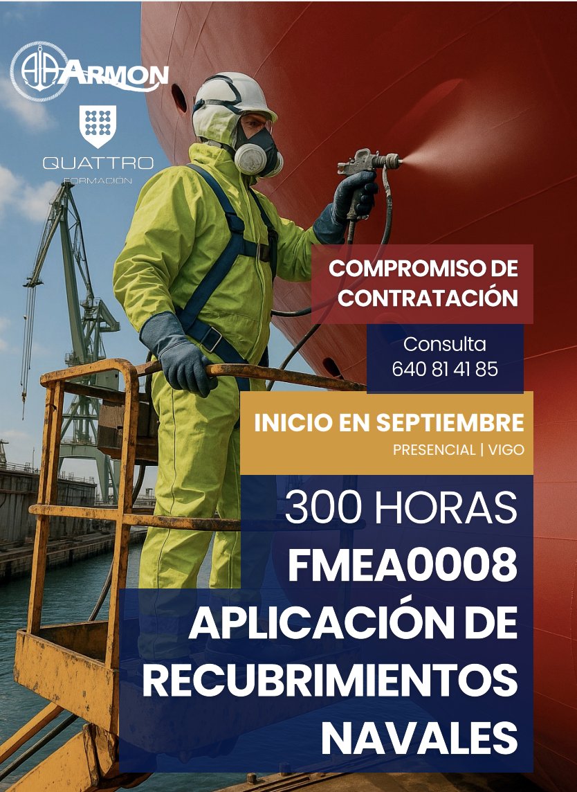 Parece que en Vigo falta persoal para traballar no naval. Formación con compromiso de contratación
👇