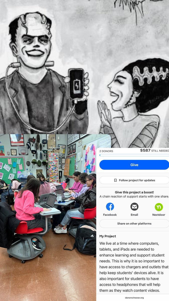 Christina #clearthelist (@msihistory) on Twitter photo <a href="/TheConstantRead/">The Constant Reader</a> IT’S ALIVE!
Help us keep our laptops charged by donating to our <a href="/DonorsChoose/">DonorsChoose</a> for laptop chargers!
I’m also trying to get headphones to help kids review content videos while in class.
I’m a #NYC high school social studies teacher with the best kids!
donorschoose.org/project/give-m… <a href="/TheConstantRead/">The Constant Reader</a> IT’S ALIVE!
Help us keep our laptops charged by donating to our <a href="/DonorsChoose/">DonorsChoose</a> for laptop chargers!
I’m also trying to get headphones to help kids review content videos while in class.
I’m a #NYC high school social studies teacher with the best kids!
donorschoose.org/project/give-m…