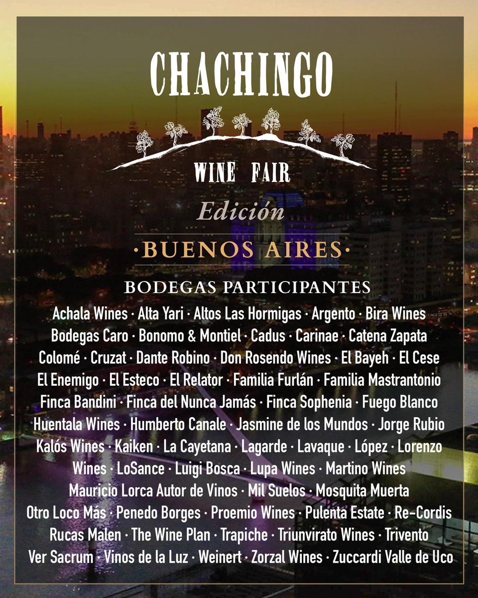 Estás son las 58 bodegas que nos van a acompañar en la edición 2025 de Chachingo Wine Fair Buenos Aires…!