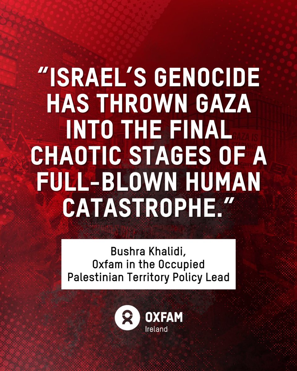 Oxfam Ireland (@oxfamireland) on Twitter photo The worst-case scenario of famine in Gaza is already unfolding.🚨
This is according to an alert issued by the <a href="/theIPCinfo/">The Integrated Food Security Phase Classification</a>
Air drops, and brief pauses for relative crumbs of aid, is nowhere near enough to prevent human death at an unimaginable scale.
There needs to be
➡️An The worst-case scenario of famine in Gaza is already unfolding.🚨
This is according to an alert issued by the <a href="/theIPCinfo/">The Integrated Food Security Phase Classification</a>
Air drops, and brief pauses for relative crumbs of aid, is nowhere near enough to prevent human death at an unimaginable scale.
There needs to be
➡️An