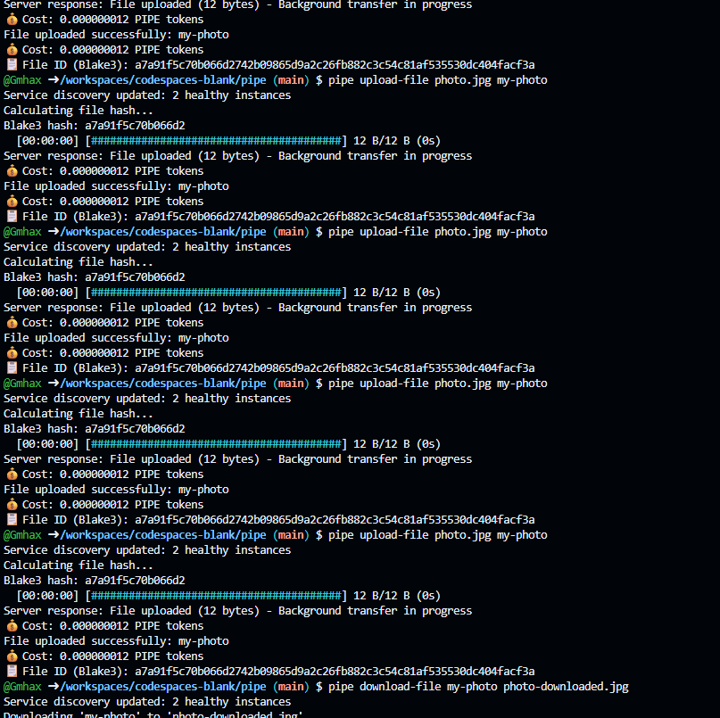 Hax (Ø,G).ink (@gmhax34) on Twitter photo Uploaded 10 files on Pipe Firestarter Storage via Codespace smooth af 💨
Cost? 0.00000011 PIPE (100% burned)
Decentralized storage that just works.
<a href="/pipenetwork/">Pipe Network</a>
Wanna try it too? Guide here:
github.com/Gmhax/Pipe-Fir… Uploaded 10 files on Pipe Firestarter Storage via Codespace smooth af 💨
Cost? 0.00000011 PIPE (100% burned)
Decentralized storage that just works.
<a href="/pipenetwork/">Pipe Network</a>
Wanna try it too? Guide here:
github.com/Gmhax/Pipe-Fir…