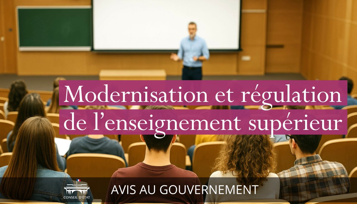 🧭 Avis rendu au <a href="/gouvernementFR/">Gouvernement</a> relatif à la modernisation et à la régulation de l'enseignement supérieur ➡️ conseil-etat.fr/avis-consultat…