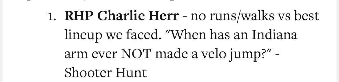 Thank you for the write up <a href="/CTrinkle23/">Cooper Trinkle</a> <a href="/PrepBaseballIN/">Prep Baseball Indiana</a>