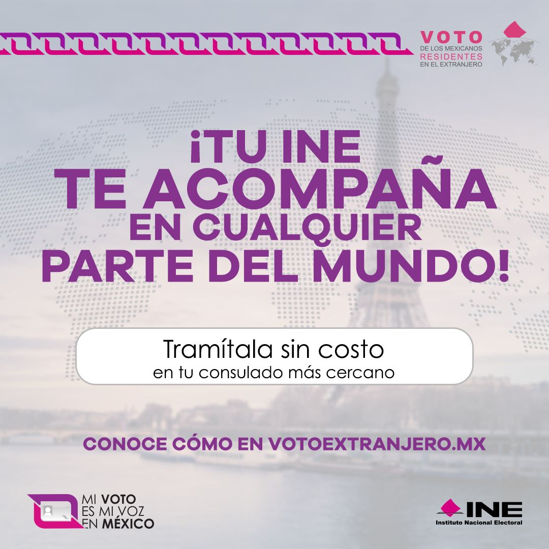 ¡Tramita sin costo tu Credencial para Votar desde el Extranjero en tu consulado más cercano!
Visita 👉 votoextranjero.mx/web/vmre/inicio
#VotoExtranjero