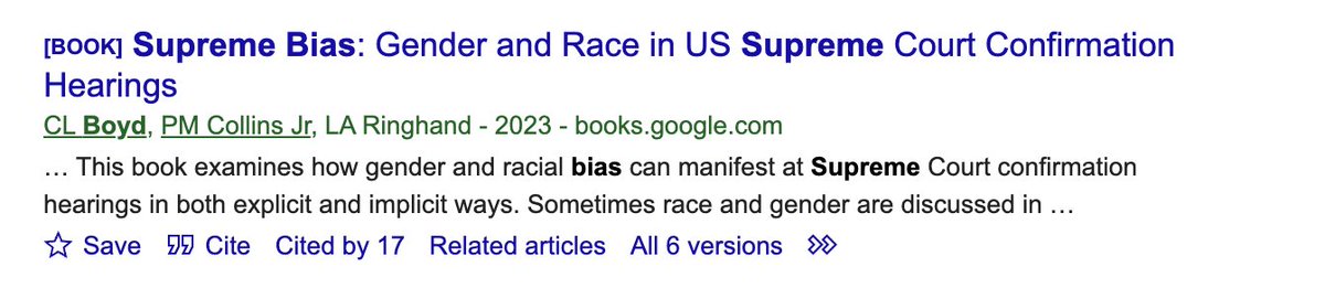 It took almost two years, but Google Scholar now even has our author order correct for Supreme Bias! (sup.org/books/law/supr…)

#thelittlethings
