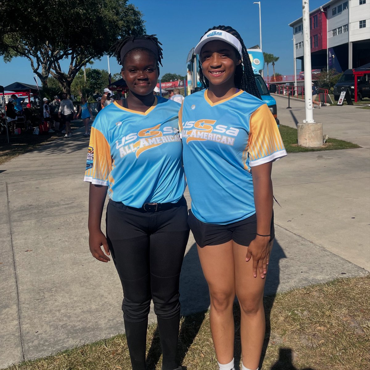 Team Teflon’s Deyani Lawrence &amp; Milan Crain in Viera, Fl for the USSSA All American Games! Good luck and have fun!