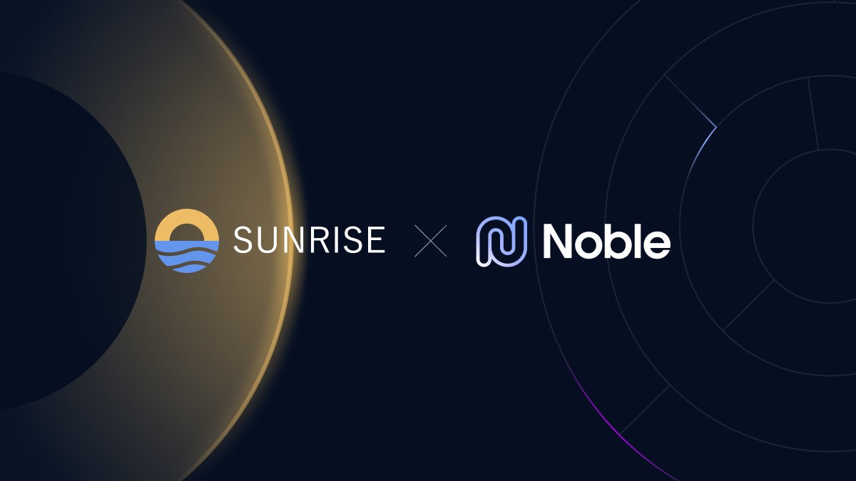 SunriseLayer's tweet photo. After months of testing and building, we’re excited to officially unveil our partnership with @noble_xyz  to launch USDrise. Sunrise’s native stablecoin, fully backed by USDN.

This collaboration brings Treasury Bill-backed yield directly into the Sunrise ecosystem and takes us one step closer to our vision of solving liquidity fragmentation.

Interliquidity is inevitable 🌅