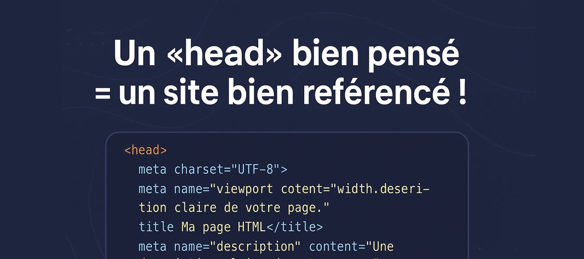Un HEAD bien pensé = un site bien référencé !Vous maîtrisez les balises HTML visibles, mais que savez-vous vraiment de la partie invisible de votre page ?
Ce nouveau Tuto vous aide à obtenir un HEAD bien pensé
&gt; fr.tuto.com/html/balise-he…