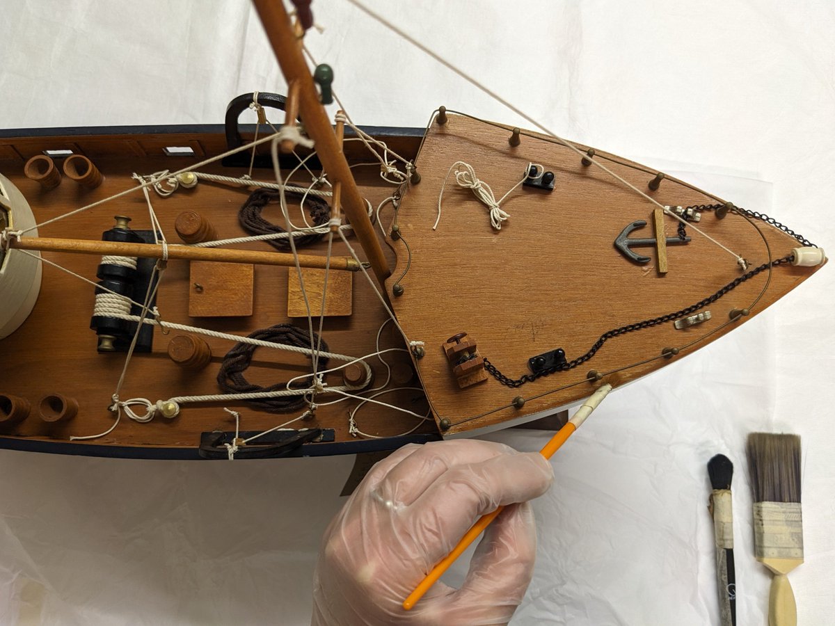 We're delighted to be loaning some objects to Gail McGarva for Pittenweem Arts Festival <a href="/PittenweemArtF/">Pittenweem Arts Festival</a> next week: buff.ly/uPqX0se 

Here is one of our model boats being cleaned for the occasion - it's starting to look ship shape! ⚓ 

#pittenweemartsfestival25 #lovefife