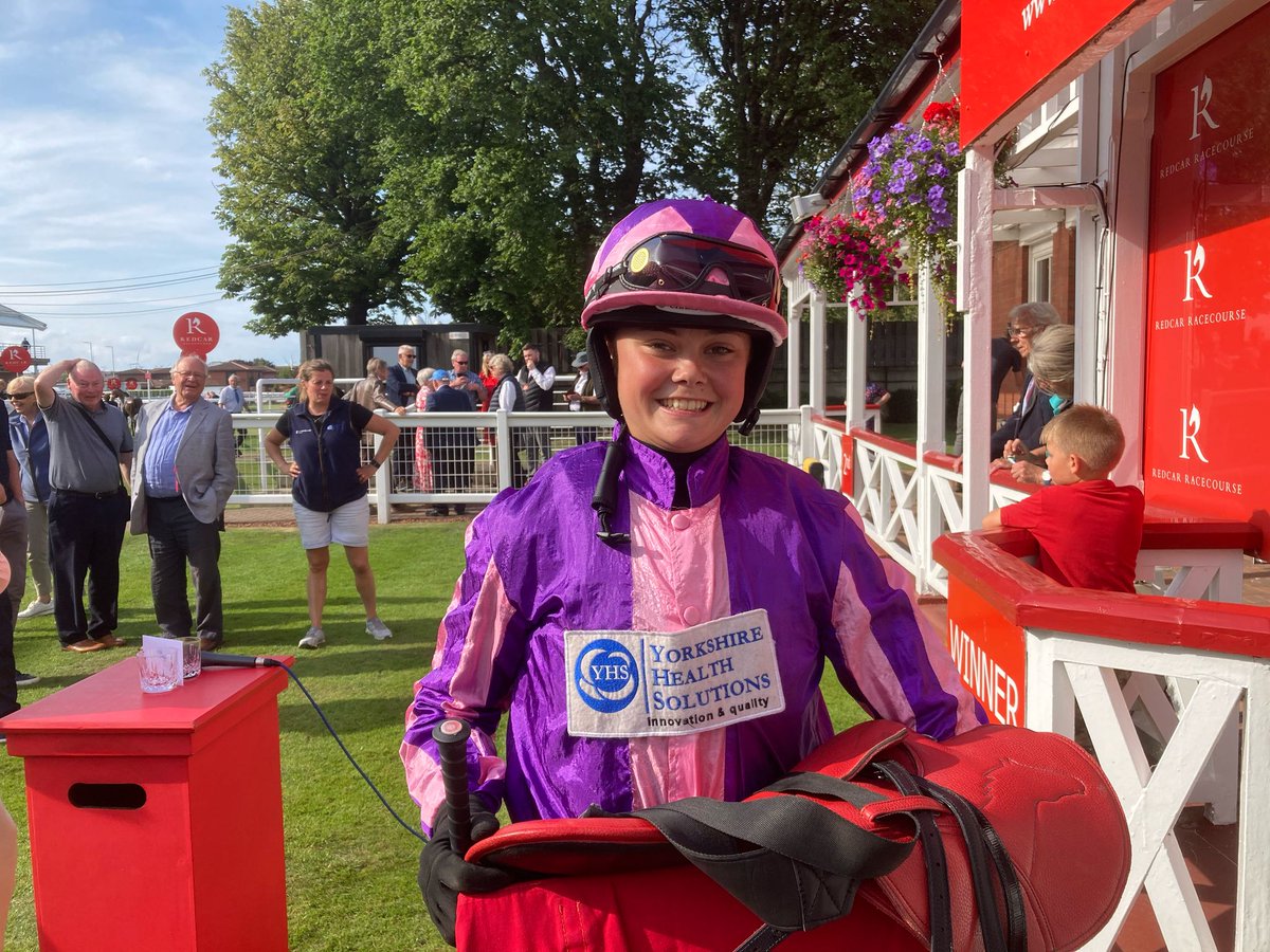 Redcar Racecourse (@redcarracing) on Twitter photo Big day for Rebecca Hitchen, 18, who has won the AJA Novice Flat Amateur Jockeys' Hcap on course winner, Sandret, trained by <a href="/SEnglandRacing/">SamEnglandRacing</a>.
"They went a fair pace which suited me," said Rebecca, who's now had 2 winners from 4 rides. A 50% strike rate can't be bad! Big day for Rebecca Hitchen, 18, who has won the AJA Novice Flat Amateur Jockeys' Hcap on course winner, Sandret, trained by <a href="/SEnglandRacing/">SamEnglandRacing</a>.
"They went a fair pace which suited me," said Rebecca, who's now had 2 winners from 4 rides. A 50% strike rate can't be bad!
