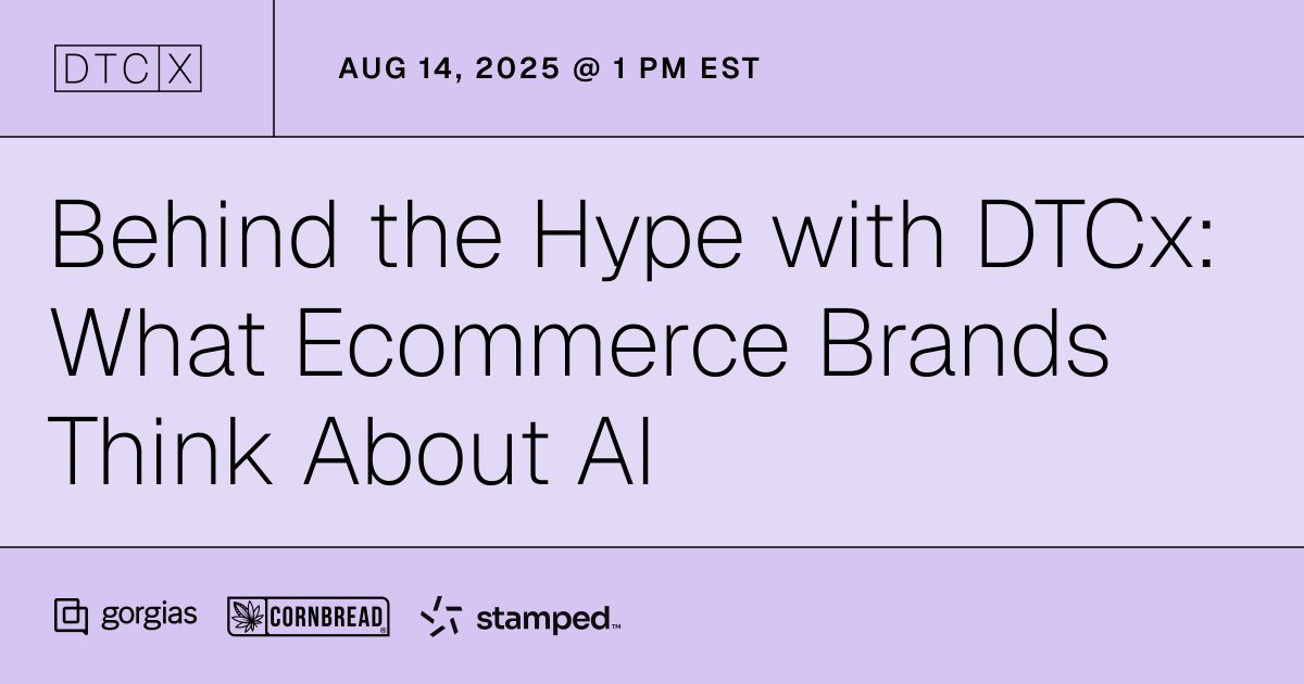 Tired of AI buzzwords? Let’s talk about what actually works.

Get the real story on how DTC brands like <a href="/CornbreadHemp/">Cornbread Hemp</a> are using AI to convert faster and retain longer. No fluff. Just facts.

📅 Save your seat: dtcx.events/behindthehypew…