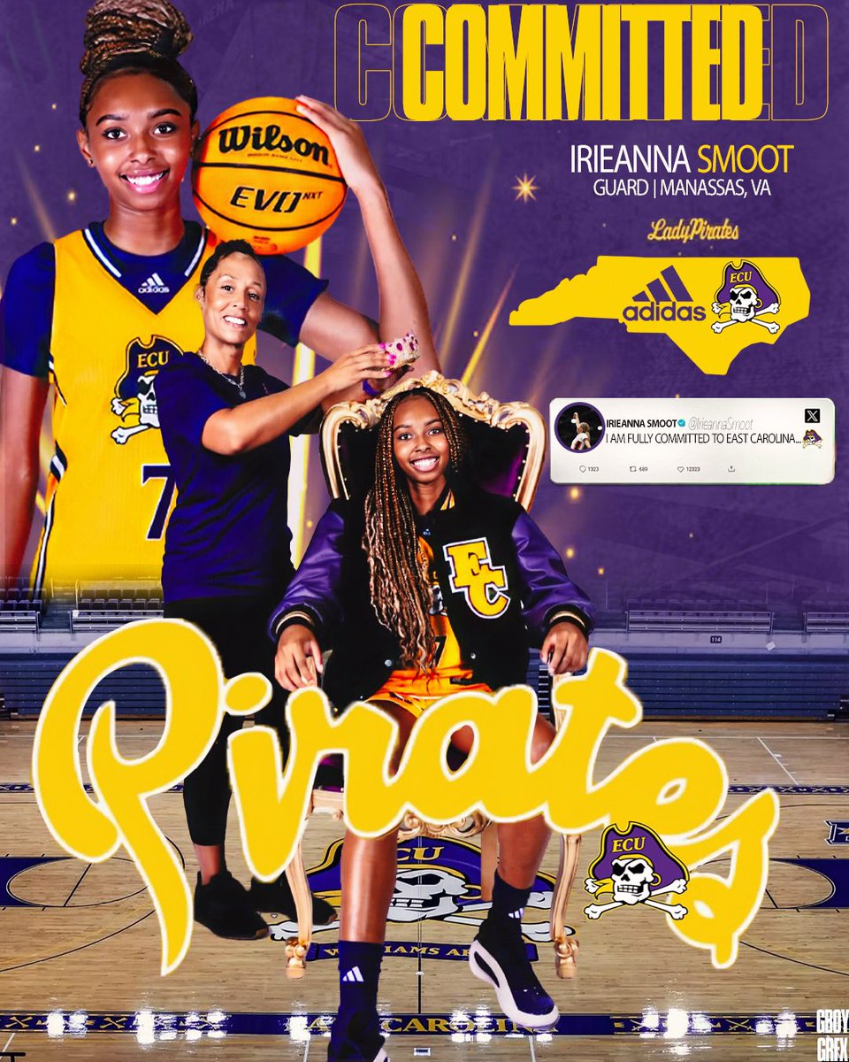 irieanna smoot (@irieannasmoot) on Twitter photo Beyond excited to announce my commitment to ECU 🏴☠️From the moment I stepped on campus, it felt like home. I knew this was where I belonged, not just in my heart, but where God wants me to be. Thank you Everyone that Got me here I’m so grateful. All Glory to God🥹 <a href="/ecucoachkim/">Kim McNeill</a> Beyond excited to announce my commitment to ECU 🏴☠️From the moment I stepped on campus, it felt like home. I knew this was where I belonged, not just in my heart, but where God wants me to be. Thank you Everyone that Got me here I’m so grateful. All Glory to God🥹 <a href="/ecucoachkim/">Kim McNeill</a>