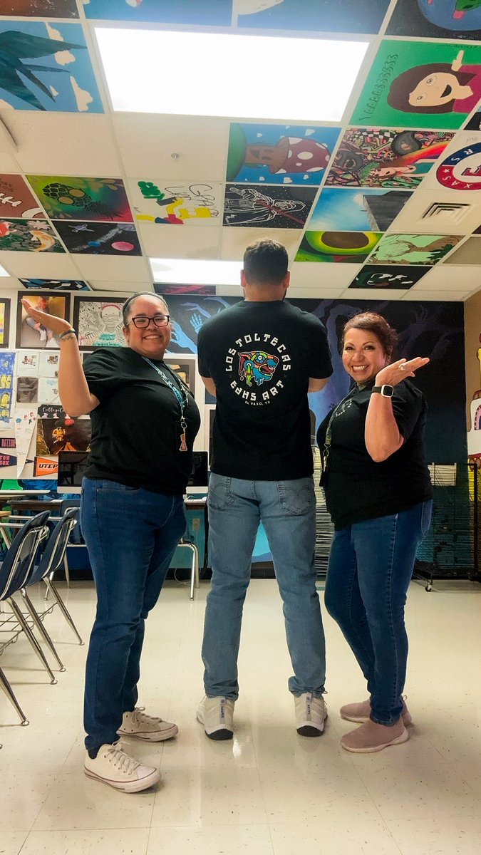 Allison Vega (@edhsartteach) on Twitter photo Twin day? How about triplets? Rocking our jeans and Los Toltecas Art shirts today as an art department. <a href="/EDAztecs_HS/">Venessa Betancourt</a> #aztecempire Twin day? How about triplets? Rocking our jeans and Los Toltecas Art shirts today as an art department. <a href="/EDAztecs_HS/">Venessa Betancourt</a> #aztecempire