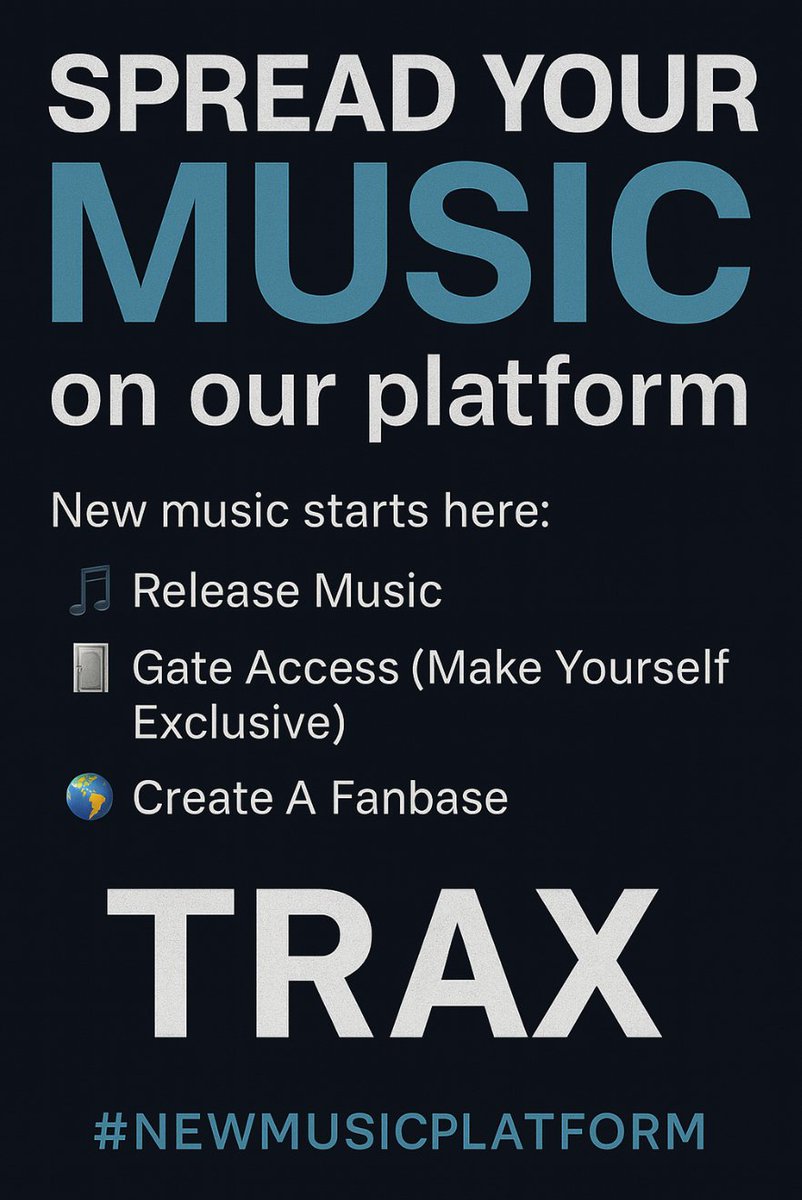 🎧 Musicians, it’s your moment.

<a href="/trax_so/">TRAX</a> is redefining what a #NEWMUSICPLATFORM looks like — made for creators who want real exposure, real control, and real fans.

🎶 1. Drop your track
🚪 2. Gate access, get exclusive
🌍 3. Build your fanbase like a boss
Web3 is listening.