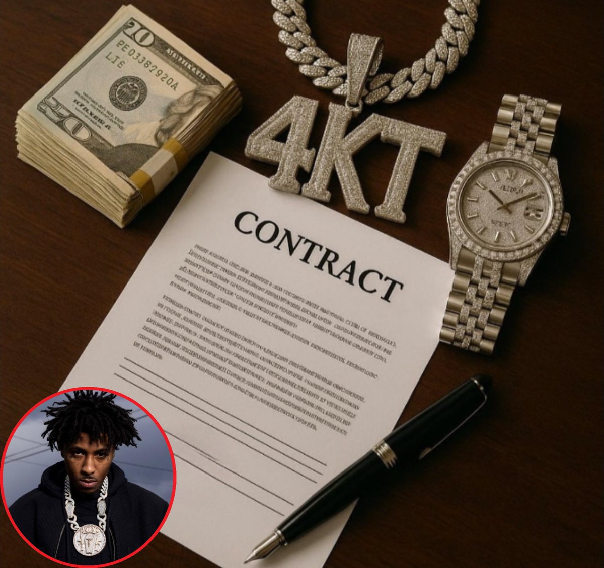 Would you sign to NBA YoungBoy if he put this on the table: a 4KT chain, a bussdown Rolex, and $20K in cash⁉️🤔✍🏽