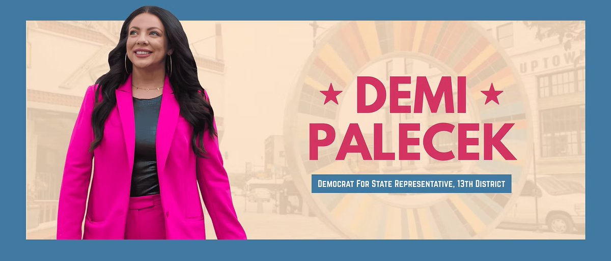 Our own Demi Palecek is running for the Illinois State House, District 13. Please check her website and let's get to work!

demiforillinois.com