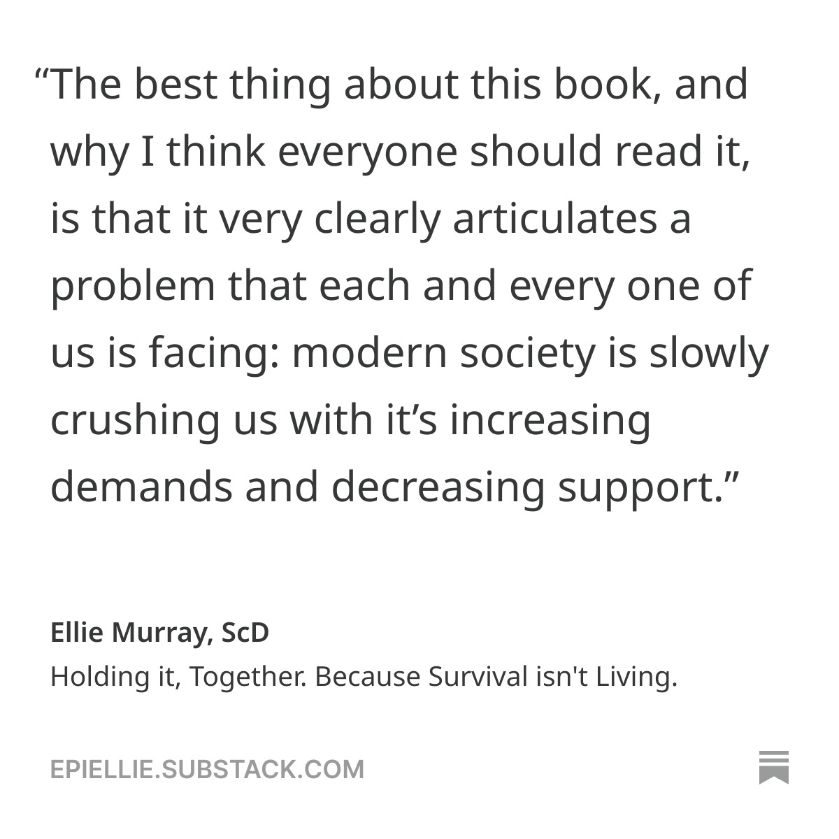 Looking for some summer reading to help you get through the dog days? Look no further than
@jessicacalarco's excellent book: Holding it Together.

My reflections and why I think everyone should read this book in today's E is for Epi newsletter. (link in replies).