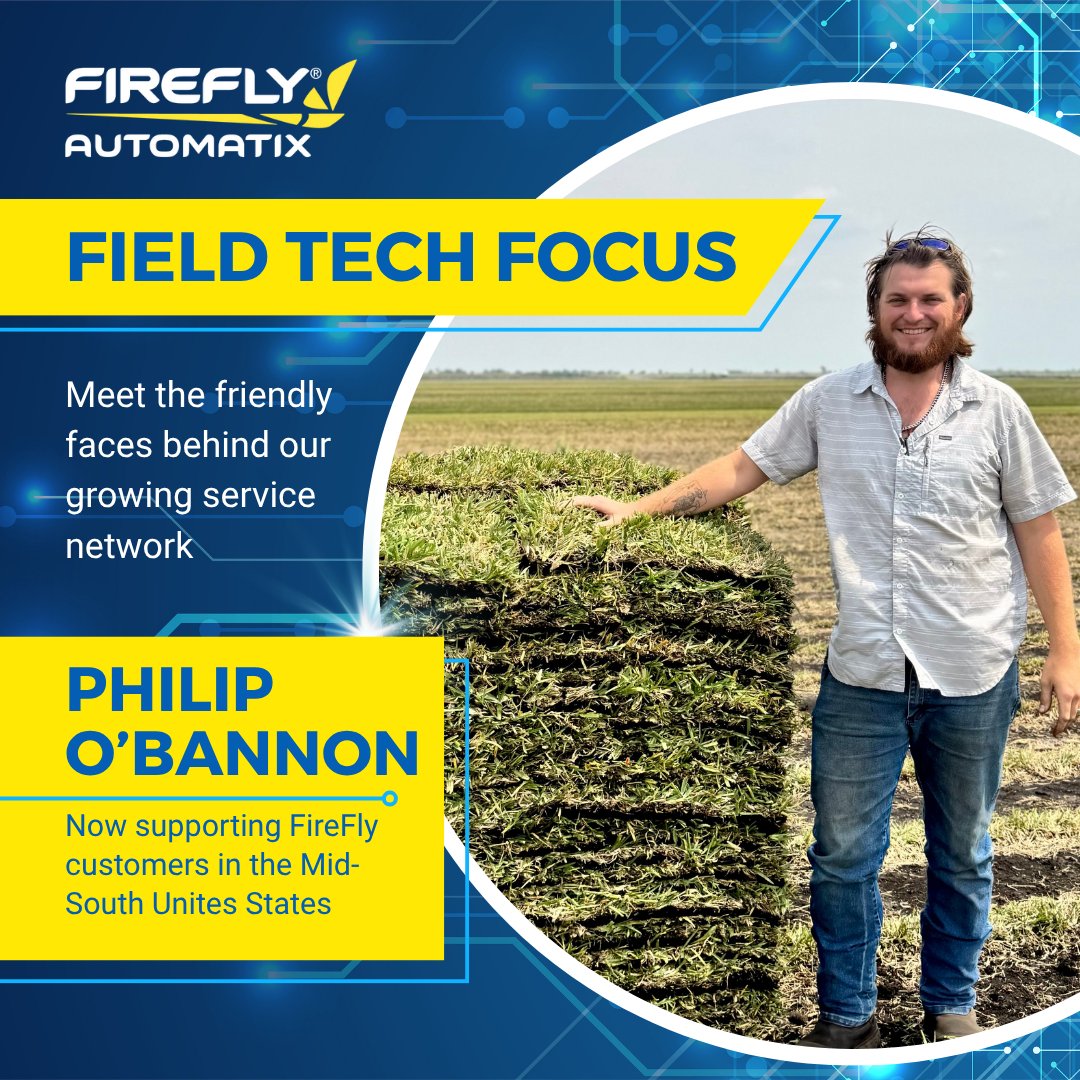 Say hello to Philip O'Bannon, our field service tech in Tennessee! After a year with FireFly in Florida, Philip has moved to Tennessee to support our turf farms in the Mid-South area. An engine expert, he's got a knack for fresh ideas and loves bringing tips and tricks from his