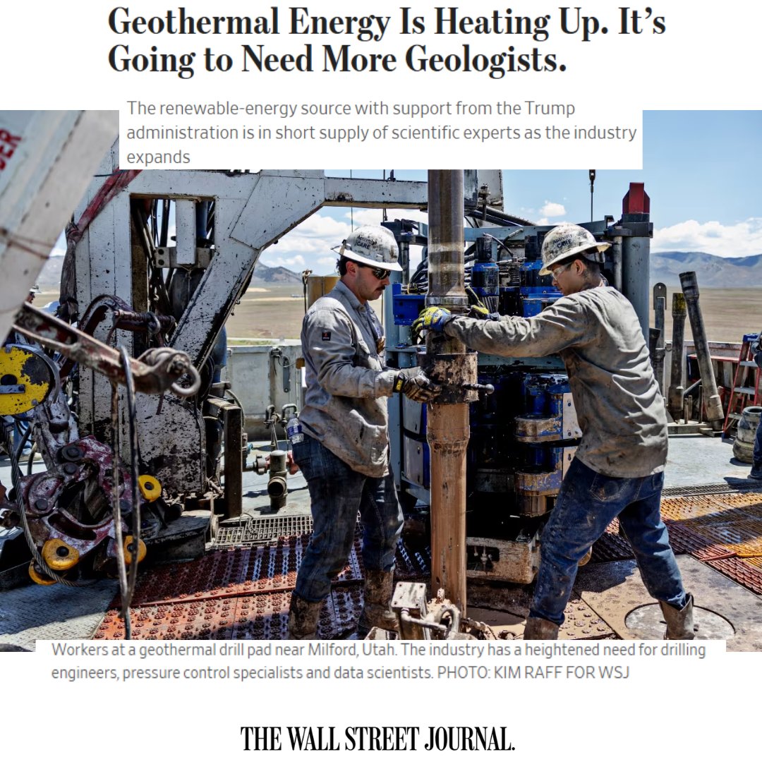 Despite cuts to other renewables, geothermal incentives remain, and it has strong bipartisan support. It's poised to power over 65 million American homes and businesses, with potential to meet 15% of global electricity demand growth by 2050! . 

loom.ly/ktw-Kqg