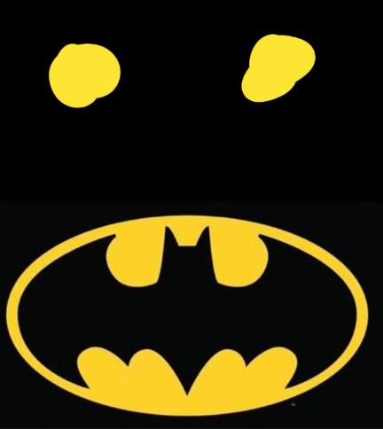 כשהייתי ילד קטן אבא שלי אמר לי שהלוגו של באטמן נראה כמו שיניים של ילד מטומטם ומאז אני לא יכול שלא לראות את זה